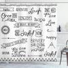 Ambesonne Adventure Shower Curtain, Wordings on Happiness with Monochrome Lettering Phrases on Plain Backdrop Print, Cloth Fabric Bathroom Decor Set with Hooks, 69" W x 75" L, White Black view 1