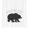 Ambesonne Adventure Shower Curtain, Black Silhouette of a Wild Bear Zoo Animal Nature Passion Hipster Design, Cloth Fabric Bathroom Decor Set with Hooks, 69" W x 75" L, Charcoal Grey White view 2
