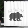 Ambesonne Adventure Shower Curtain, Black Silhouette of a Wild Bear Zoo Animal Nature Passion Hipster Design, Cloth Fabric Bathroom Decor Set with Hooks, 69" W x 75" L, Charcoal Grey White view 3