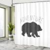 Ambesonne Adventure Shower Curtain, Black Silhouette of a Wild Bear Zoo Animal Nature Passion Hipster Design, Cloth Fabric Bathroom Decor Set with Hooks, 69" W x 75" L, Charcoal Grey White view 4