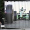 Ambesonne Cars Shower Curtain, Sports Theme Indy Vehicles on an Asphalt Road Motion Blur Formula Race Print, Cloth Fabric Bathroom Decor Set with Hooks, 69" W x 70" L, Green Grey view 3