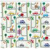 Ambesonne Cars Shower Curtain, Vibrant Drawing Cars Driving on The Roads Traffic Urban Themed Design, Cloth Fabric Bathroom Decor Set with Hooks, 69" W x 75" L, Apple Green Multicolor view 2