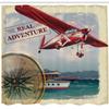 Ambesonne Saying Shower Curtain, Real Adventure Words Coastline and a Red Airplane Journey Travel Themed Art, Cloth Fabric Bathroom Decor Set with Hooks, 69" W x 84" L, Ruby Eggshell view 2