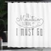 Ambesonne Adventure Shower Curtain, Inspirational Typography Design Hiking Woods Mountains Call of The Nature Theme, Cloth Fabric Bathroom Decor Set with Hooks, 69" W x 75" L, White Grey view 3