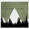 Ambesonne Adventure Shower Curtain, Forest with Halftone Effect Hipster Typography Camping in Mountains, Cloth Fabric Bathroom Decor Set with Hooks, 69" W x 75" L, Army Green view 2