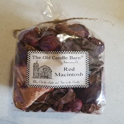 Old Candle Barn Red Macintosh Potpourri 4 Cup Bag - Perfect Home Decoration or Bowl Filler - Beautiful Red Macintosh Apple Scent - Made in USA