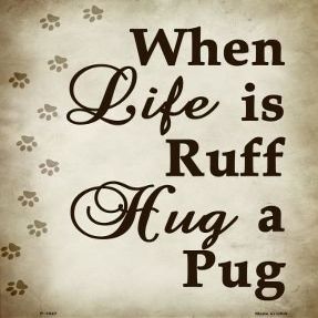 SMART BLONDE When Life is Ruff Hug A Pug Metal Novelty Parking Sign P-1547