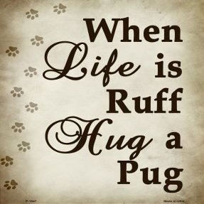 SMART BLONDE When Life is Ruff Hug A Pug Metal Novelty Parking Sign P-1547