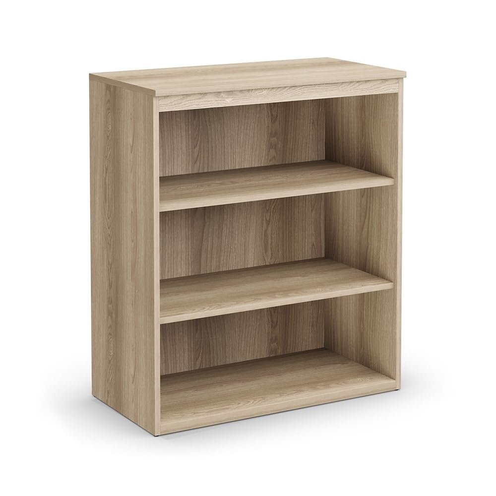 NBF 3 Shelf Bookcase - Office Bookcase with Laminate Finish - 82.5 lb Capacity Bookshelf for Office - Heavy Duty Bookcase with 2 Adjustable Shelves - 19" D x 36" W x 42.13" H, Gray