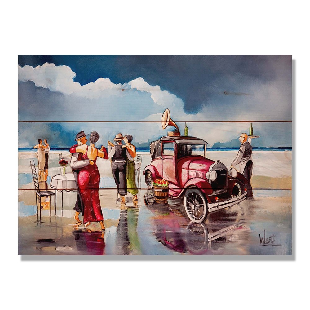 Wile E. Wood West's Dance Party Wood Wall Art, 15x11, Tan
