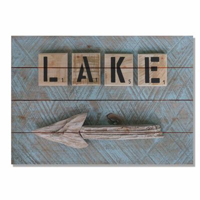 Wile E. Wood Lake Arrow Wood Wall Art, 20x14, Tan