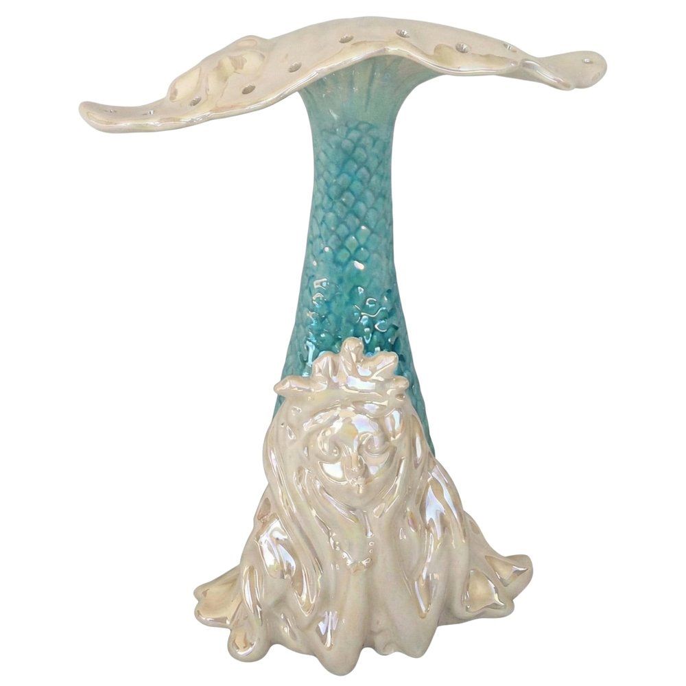 Blue Sky Ceramic Mermaid Earring Holder