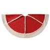 Gireshome 42" Red suede sherpa patchwork Christmas tree Skirt sherpa border XMAS Tree Decoration Merry Christmas Supplies Christmas Decoration view 2