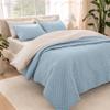 Bare Home Coverlet Set - Full/Queen - Lightweight Bed Decor - Comforter Alternative - All-Season Quilted Bedspread (Full/Queen, Light Blue) view 1