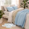 Bare Home Coverlet Set - Full/Queen - Lightweight Bed Decor - Comforter Alternative - All-Season Quilted Bedspread (Full/Queen, Light Blue) view 3