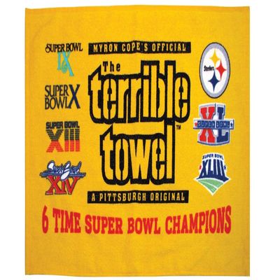 Alberts Gifts Terrible Towel 6X SB Champs Yellow Acrylic Sports Fan Rally Towel