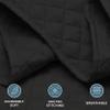 Bare Home Coverlet Set - Full/Queen - Lightweight Bed Decor - Comforter Alternative - All-Season Quilted Bedspread (Full/Queen, Black) view 2