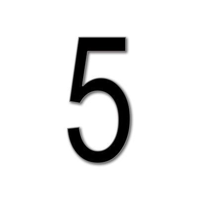 DSD Supplies ltd. Modern Floating House Number 5 | in 3 Sizes & 16 Colours Available, incl. Hidden Standoffs, Colour:Black, Size:15cm / 5.9' / 150mm