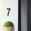House Number 7 ARIAL Door Numbers in 3 Sizes (15, 20, 25cm / 5.9, 7.8, 9.8in) Modern Floating House Number Acrylic incl. Fixings, Colour:Black, Size:15cm / 5.9'' / 150mm view 3