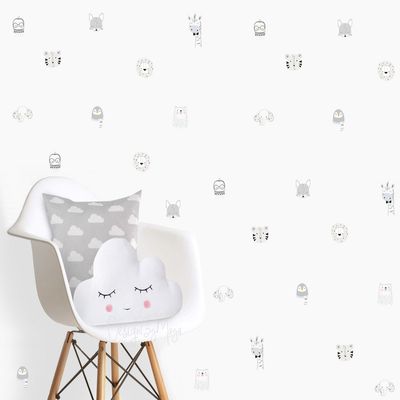Woodland animals, Jungle Wall Decals, Baby Room Nursery art decor, Baby animals, Fox, Bear, Giraffe, baby room wall decal, Modern Nursery