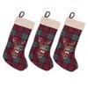 BambooMN 18" Classic Embroidered Sequined Animal Christmas Stocking - Reindeer - 3 Units view 1
