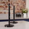 Tower T826002RB Linear Kitchen Roll Holder and Mug Tree with Weighted Base, Stainless Steel, Black and Rose Gold, 15 x 15 x 36.5 cm view 3
