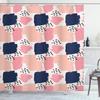 Ambesonne Navy and Blush Shower Curtain, Hand Painted Style Brushstrokes in Pastel Colors Abstract Pattern, Cloth Fabric Bathroom Decor Set with Hooks, 69" W x 75" L, Blue Pastel Pink view 1