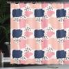 Ambesonne Navy and Blush Shower Curtain, Hand Painted Style Brushstrokes in Pastel Colors Abstract Pattern, Cloth Fabric Bathroom Decor Set with Hooks, 69" W x 75" L, Blue Pastel Pink view 3