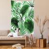 Ambesonne Palm Leaf Tapestry, Realistic Vivid Leaves of Palm Tree Growth Ecology Botany Themed Print, Wall Hanging for Bedroom Living Room Dorm Decor, 60" X 80", White Fern Green view 2