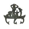 Hampton Nautical G-54-755-BRONZE Cast Iron Mermaid with Dolphin Hooks, Rustic Bronze, 9" view 1