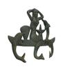 Hampton Nautical G-54-755-BRONZE Cast Iron Mermaid with Dolphin Hooks, Rustic Bronze, 9" view 4