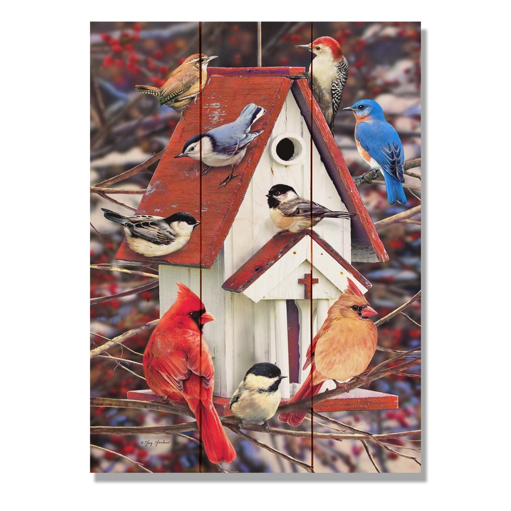 Wile E. Wood Giordano's Church Birdhouse Wood Wall Art, Tan