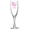 Personalized Color Printed Champagne Flute - Mr & Mrs - Fuchsia - 24 pack view 1