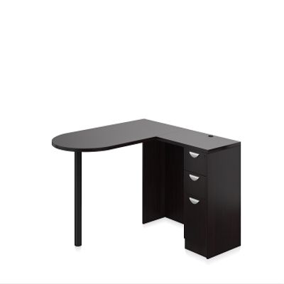 OTG Superior Laminate Series Espresso D-Island Corner Desk SL-K