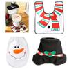 Christmas Decorations Toilet,Faber3 4PCS Set Fancy Snowman Toilet Seat Cover and Rug Bathroom Set Christmas Decor for Christmas Decoration Supplies view 2