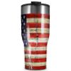 WraptorSkinz Skin Wrap compatible with 2017 and newer RTIC Tumblers 30oz Painted Faded and Cracked USA American Flag (TUMBLER NOT INCLUDED) view 1