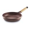 Castey Y24 Terracotta Full Induction Fry Pan with Wooden Handle, 24 cm, Cast Aluminium Brown/Beige view 1