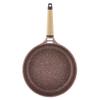 Castey Y24 Terracotta Full Induction Fry Pan with Wooden Handle, 24 cm, Cast Aluminium Brown/Beige view 2