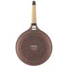 Castey Y24 Terracotta Full Induction Fry Pan with Wooden Handle, 24 cm, Cast Aluminium Brown/Beige view 3