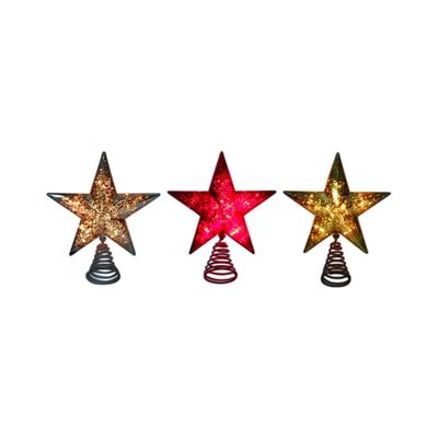 Celebrations Christmas Star Tree Topper Assorted Plastic 8.5 inch 1 pk