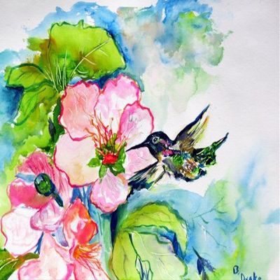 Betsy Drake PM437 Hummingbird & Hibiscus Place Mat - Set of 4