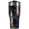 WraptorSkinz Skin Wrap compatible with 2017 and newer RTIC Tumblers 30oz Kearas Flowers on Black (TUMBLER NOT INCLUDED) view 1