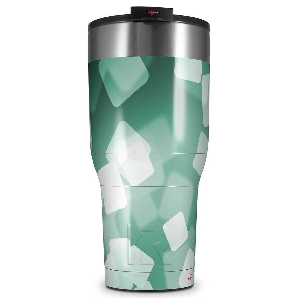 WraptorSkinz Skin Wrap compatible with 2017 and newer RTIC Tumblers 30oz Bokeh Squared Seafoam Green (TUMBLER NOT INCLUDED)