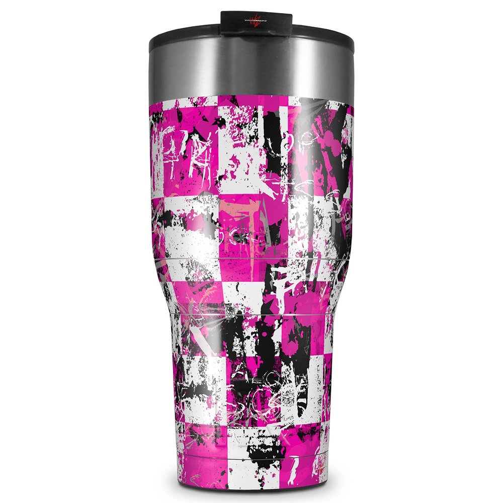 WraptorSkinz Skin Wrap compatible with 2017 and newer RTIC Tumblers 30oz Pink Graffiti (TUMBLER NOT INCLUDED)