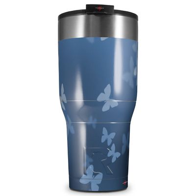 WraptorSkinz Skin Wrap compatible with 2017 and newer RTIC Tumblers 30oz Bokeh Butterflies Blue (TUMBLER NOT INCLUDED)