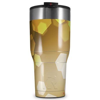 WraptorSkinz Skin Wrap compatible with 2017 and newer RTIC Tumblers 30oz Bokeh Hex Yellow (TUMBLER NOT INCLUDED)