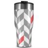 WraptorSkinz Skin Wrap compatible with 2017 and newer RTIC Tumblers 30oz Chevrons Gray And Coral (TUMBLER NOT INCLUDED) view 1