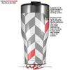 WraptorSkinz Skin Wrap compatible with 2017 and newer RTIC Tumblers 30oz Chevrons Gray And Coral (TUMBLER NOT INCLUDED) view 2
