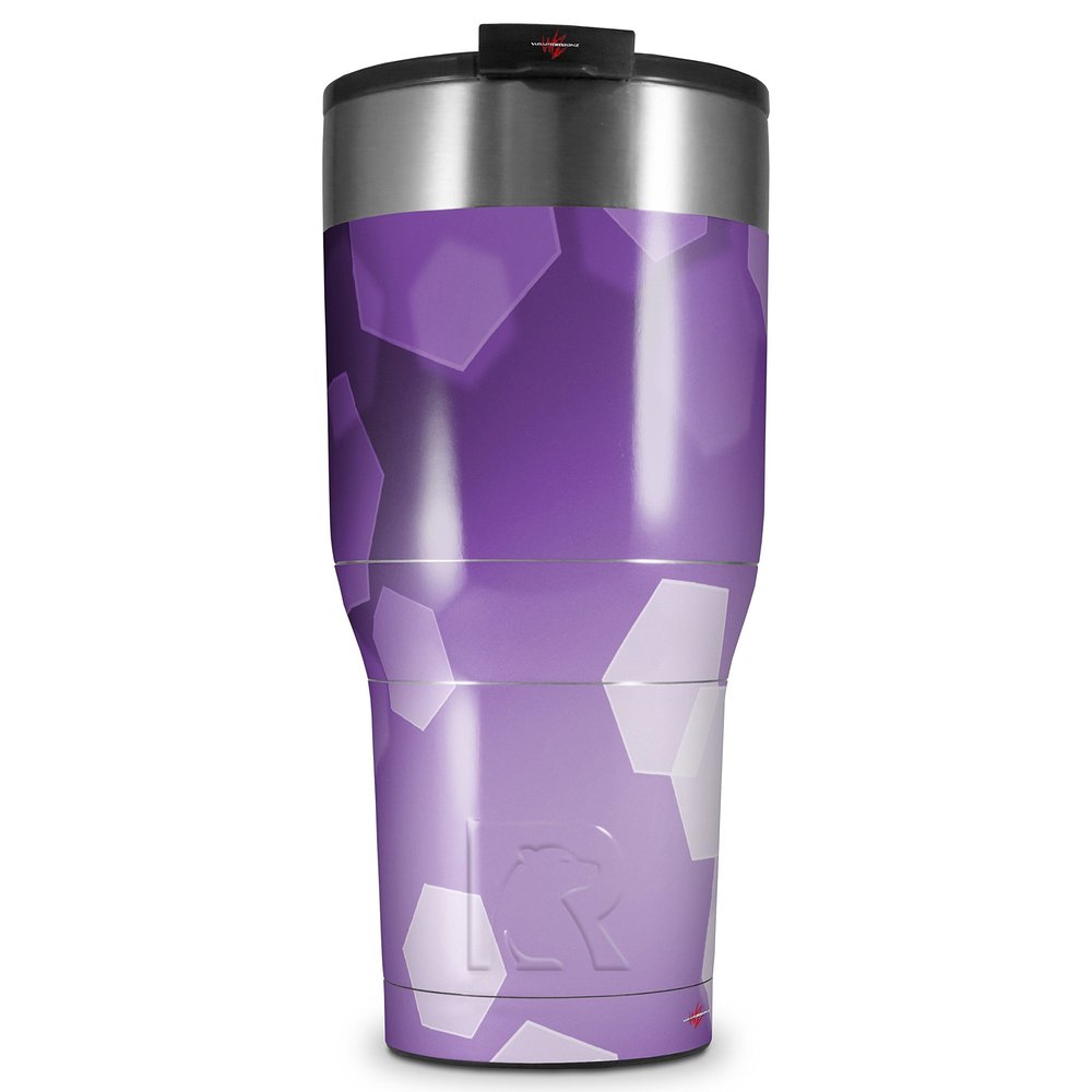 WraptorSkinz Skin Wrap compatible with 2017 and newer RTIC Tumblers 30oz Bokeh Hex Purple (TUMBLER NOT INCLUDED)