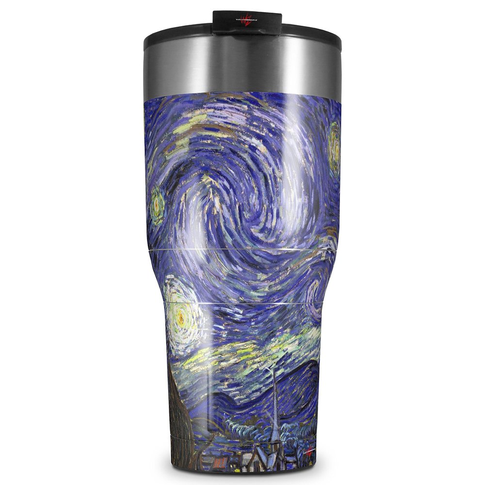 WraptorSkinz Skin Wrap compatible with 2017 and newer RTIC Tumblers 30oz Vincent Van Gogh Starry Night (TUMBLER NOT INCLUDED)